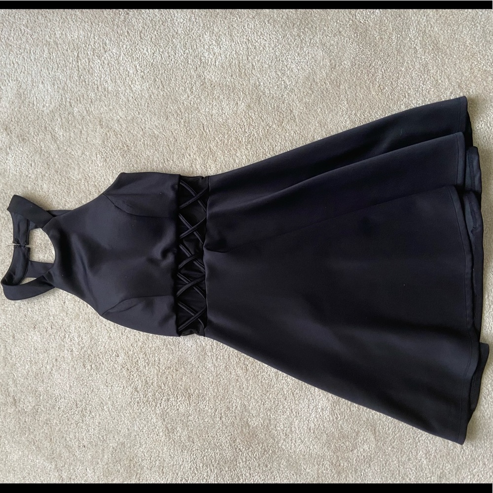 Black Cocktail Dress with Mesh Across the Middle